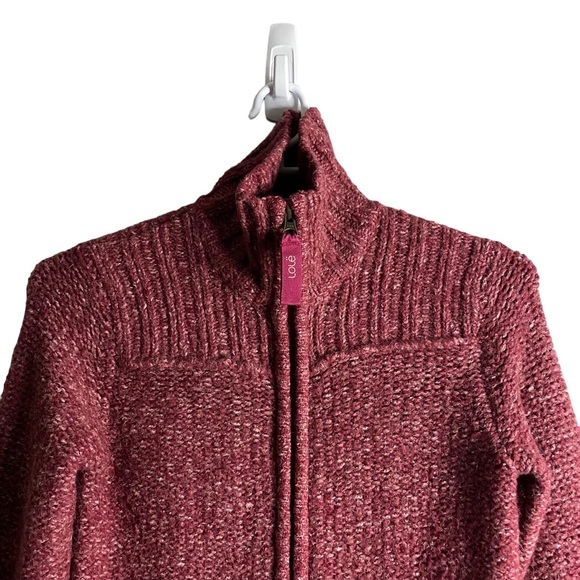 Lole Women's Red Full Zip Crewneck Knit Sweater - Picture 2 of 8